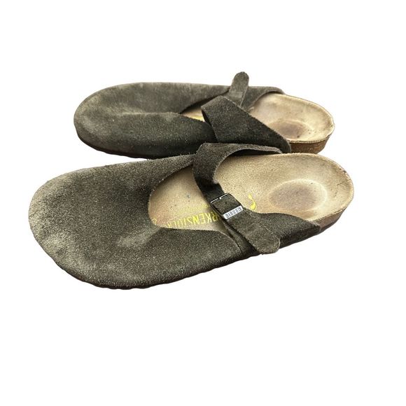 Birkenstock Maria Olive Green Suede Closed Toe Clog Shoes Women's Size 39 - Picture 2 of 6